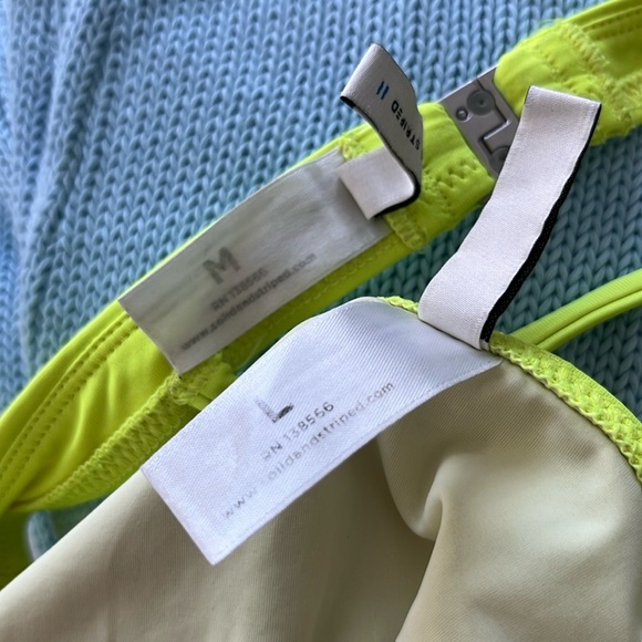 Solid & Striped Neon String Triangle Yellow Bikini Hailey Beiber - Picture 7 of 7